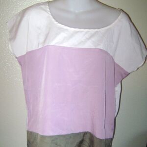 Sparkle & Fade Women’s Sheer Multicolor Short Sleeve Blouse Top Size M